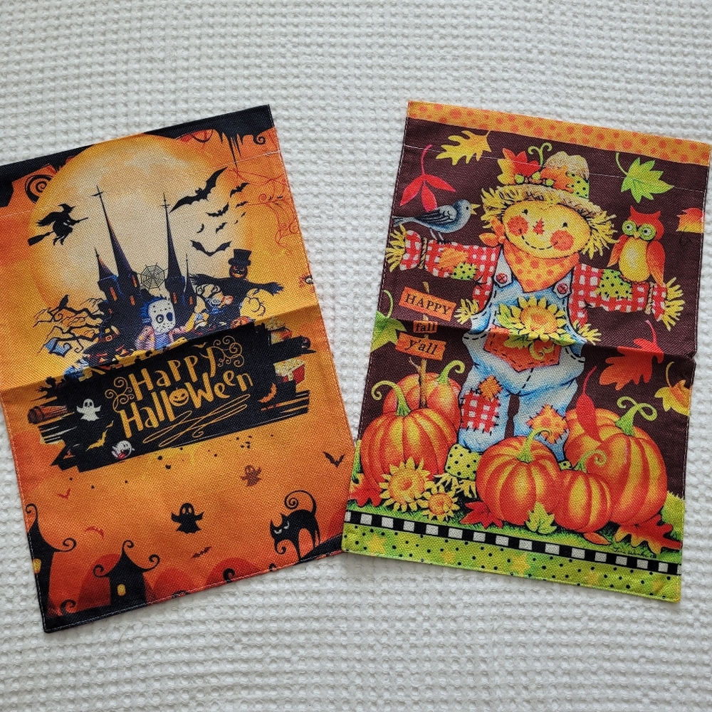 🥳2/$20 or 3/$25Garden Flags Fall and Halloween